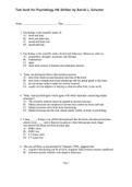 Test bank for Psychology 4th Edition by Daniel L. Schacter practice real psychology questions with correct provided answers sheet 