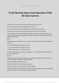 EAQ Pharmacology Exam Questions With Revised Answers