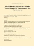 Forklift License Questions - AFT Forklift Training Manual V20 Exam Questions With Correct Answers