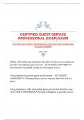 CERTIFIED GUEST SERVICE PROFESSIONAL (CGSP) EXAM WITH GUARANTEED ACCURATE ANSWERS