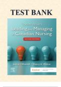 TEST BANK FOR YODER-WISE’S LEADING AND MANAGING IN CANADIAN NURSING, 2ND EDITION, PATRICIA S. YODER-WISE, JANICE WADDELL, NANCY WALTON,