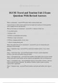 IGCSE Travel and Tourism Unit 2 Exam Questions With Revised Answers