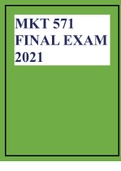 MKT 571 FINAL EXAM 2021