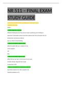 NR 511 – FINAL EXAM STUDY GUIDE