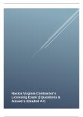 Naslca Virginia Contractor’s Licensing Exam || Questions & Answers (Graded A+)