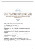 GMAT PRACTICE QUESTIONS 2024.2025 WITH GUARANTEED ACCURATE ANSWERS |SOLVED!!