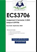 ECS3706 Assignment 2 (QUALITY ANSWERS) Semester 2 2024