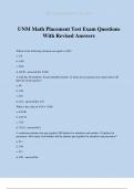 UNM Math Placement Test Exam Questions With Revised Answers