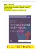 TEST BANK For Varcarolis Essentials Of Psychiatric Mental Health Nursing 5th Edition  Chyllia  D Fosbre Latest Version 1 -28 Chapters Questions And Answers 	