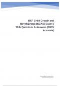 DCF Child Growth and Development (CGAD) Exam || With Questions & Answers (100% Accurate)