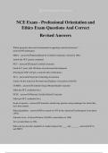 NCE Exam - Professional Orientation and Ethics Exam Questions And Correct Revised Answers