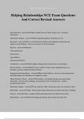 Helping Relationships NCE Exam Questions And Correct Revised Answers