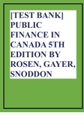 [TEST BANK] PUBLIC FINANCE IN CANADA 5TH EDITION BY ROSEN, GAYER, SNODDON