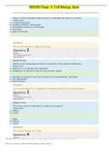 BIO201 Topic 3: Cell Biology Quiz (updated 2021) | graded A+ | 35.00 out of 35.00 (100%) | Straighterline