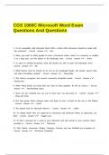 CGS 1060C Microsoft Word Exam Questions And Questions