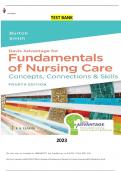 TEST BANK Davis Advantage for Fundamentals of Nursing Care: Concepts, Connections & Skills, 4th Edition by Marti Burton 9781719644556| Complete Guide Chapter 1-38| Latest Test Bank 100% Veriﬁed Answers