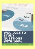 WGU D216 TO STUDY QUESTIONS WITH 100% CORRECT ANSWERS!!