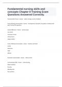 Fundamental nursing skills and concepts Chapter 8 Training Exam Questions Answered Correctly.