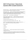 NUR 172 Psych Exam 1 Study Guide Questions With Complete Solutions!!!