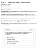 NURSING NCLEX Quiz 4 Take Home Activity (Psychosocial)