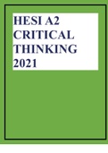 HESI A2 CRITICAL THINKING 2021.