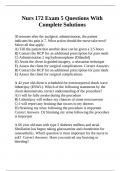 Nurs 172 Exam 5 Questions With Complete Solutions