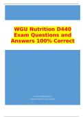 WGU Nutrition D440 Exam Questions and Answers 100% Correct