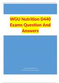 WGU Nutrition D440 Exams Question And Answers