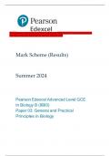 Pearson Edexcel Advanced Level GCE In Biology B (9BI0) Paper 03: General and Practical  Principles in Biology Mark Scheme (Results) Summer 2024