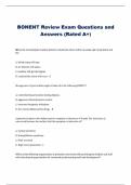 BONENT Review Exam Questions and  Answers (Rated A+) 