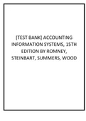 Test Bank For Accounting Information Systems, 15th Edition by Romney, Steinbart, Summers, Wood all chapters