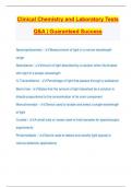 Clinical Chemistry and Laboratory Tests Q&A | Guaranteed Success Spectrophotometry - Measurement of light in a narrow wavelength range Absorbance - Amount of light absorbed by a solution when illuminated with light of a proper wavelength % Transmittance -