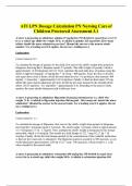 ATI LPN Dosage Calculation PN Nursing Care of Children Proctored Assessment 3.1