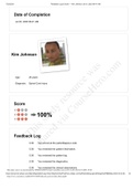  Kim Johnson vSIM Feedback Log & Score 