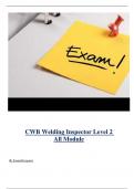 CWB Welding Inspector Level 2 All Modules ( Latest 2024 / 2025 ) Actual Questions and Answers 100% Correct