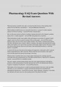 Pharmacology EAQ Exam Questions With Revised Answers