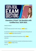 Chemistry 2 Final/ 116 Question with Certified Ans/ 2024-2025.