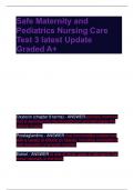 Safe Maternity and  Pediatrics Nursing Care  Test 3 latest Update  Graded A+