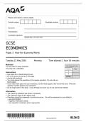 AQA GCSE ECONOMICS PAPER 2 QUESTION PAPER AND MARK SCHEME 2024/2025 (8136/2)