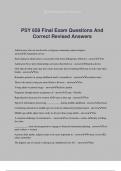 PSY 658 Final Exam Questions And Correct Revised Answers