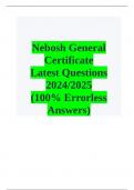 Nebosh General Certificate Latest Questions 2024/2025 (100- Errorless Answers)