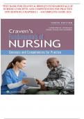 TEST BANK FOR CRAVEN & HIRNLE'S FUNDAMENTALS OF NURSING CONCEPTS AND COMPETENCIES FOR PRACTICE 10TH EDITION | CHAPTERS 1 – 43/COMPLETE GUIDE 2024