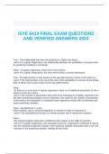 ISYE 6414 FINAL EXAM QUESTIONS AND VERIFIED ANSWERS 2024