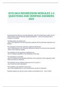 ISYE 6414 REGRESSION MODULES 1-2 QUESTIONS AND VERIFIED ANSWERS 2024