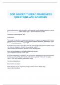 INSIDER THREAT AWARENESS QUESTIONS AND VERIFIED ANSWERS 2024