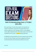 NUR 376 Pathophysiology Exam 1/ 95 Q&A/ 2024-2025.