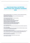 ISSA EXAM FINAL NUTRITION QUESTIONS AND VERIFIED ANSWERS 2024