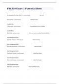 FIN 310 Exam 1 Formula Sheet Questions And Answers 100% Verified Guaranteed Pass.