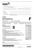 AQA GCSE MATHEMATICS PAPER 1F QUESTION PAPER FOUNDATION TIER (8300/1F :Non-Calculator)