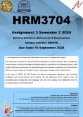 HRM3704 Assignment 3 (COMPLETE ANSWERS) Semester 2 2024 (366456) - DUE 16 September 2024